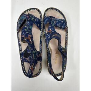 Alegria women Leather Sandals sz 7-7.5 eu37 adjustable Kendra shoes Hummingbird